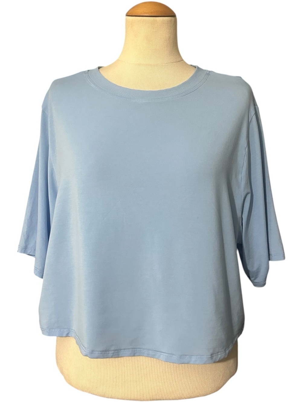 Joylab Relaxed Short-Sleeve Crop Top Light Blue Size Medium